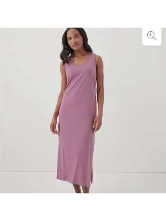Pact Dresses & Skirts - Pact Clothing Women M Tank Midi Dress Pink Purple Sleeveless Side Slit Stretch